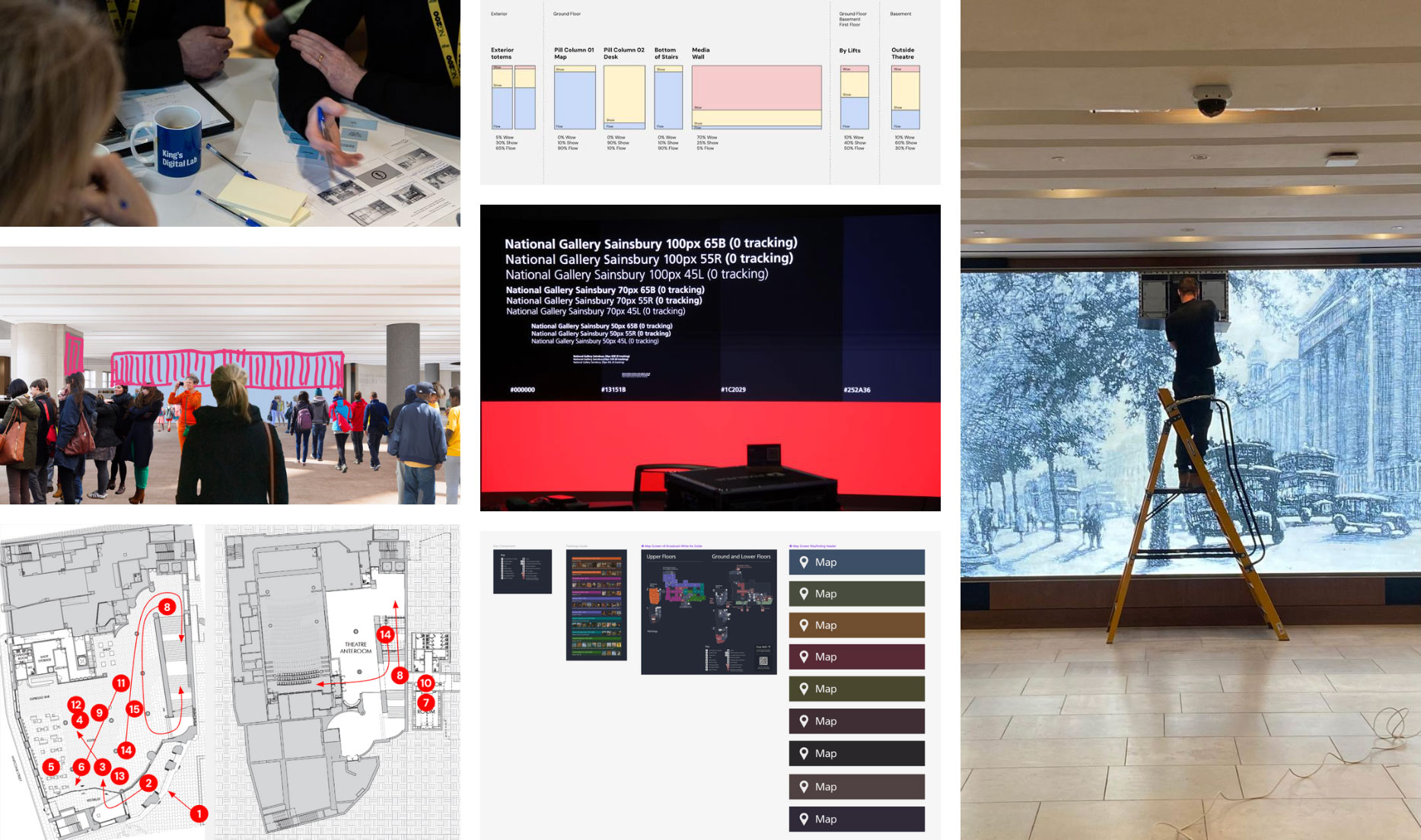A collection of sketches, diagrams and photos we created during the research and strategy phases of the project.